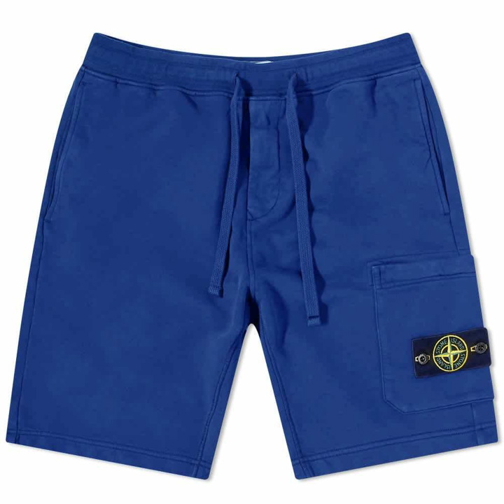 Photo: Stone Island Men's Garment Dyed Sweat Short in Bright Blue