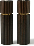 L'Objet - Ionic Smoked Oak and Gold-Tone Salt and Pepper Mills