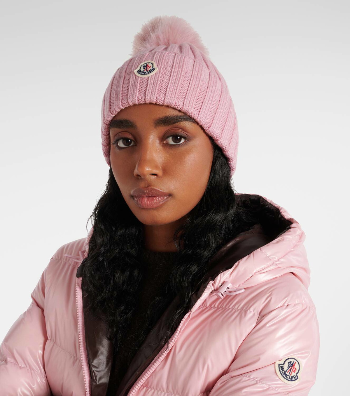 Moncler puffer hat moncler ribbed Moncler Ribbed Wool Beanie w/ Logo | Neiman Marcus main image 2