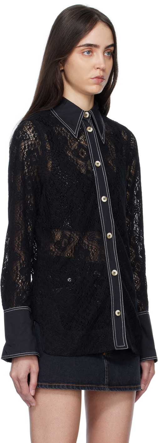 GANNI Black Lace Shirt GANNI