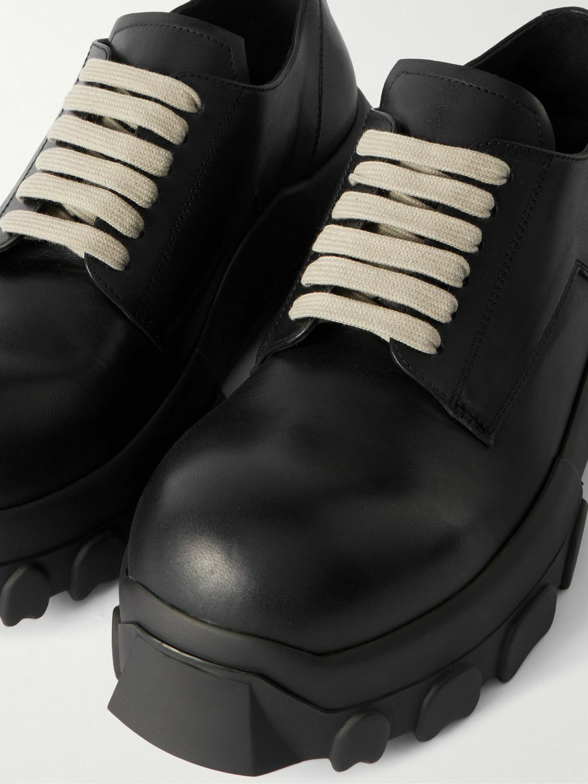 Rick Owens Leather Bozo Sneaker サイズ42 Rick Owens - Bozo Tractor Leather Derby Shoes - Black Rick Owens