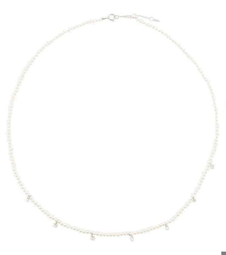 Photo: Persée 18kt white gold necklace with diamonds and pearls