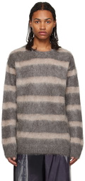 Yohji Yamamoto Taupe Striped Sweater