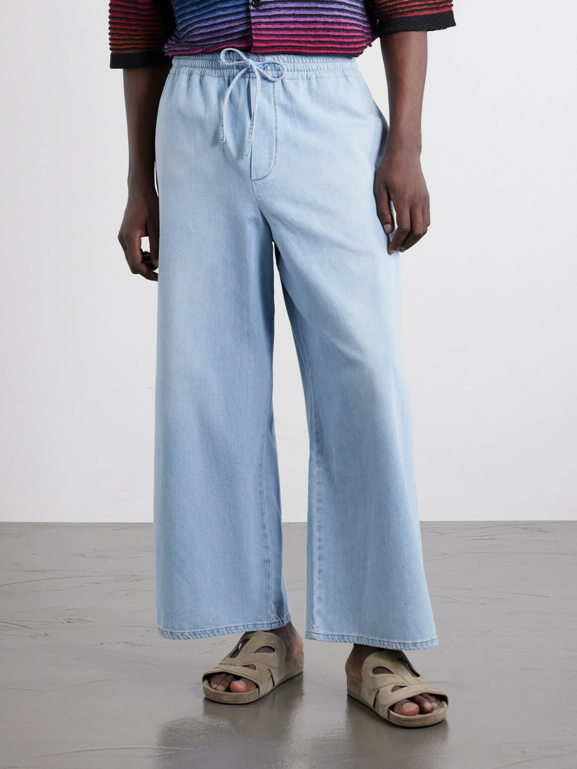 LOEWE - Paula's Ibiza Wide-Leg Drawstring Jeans - Blue