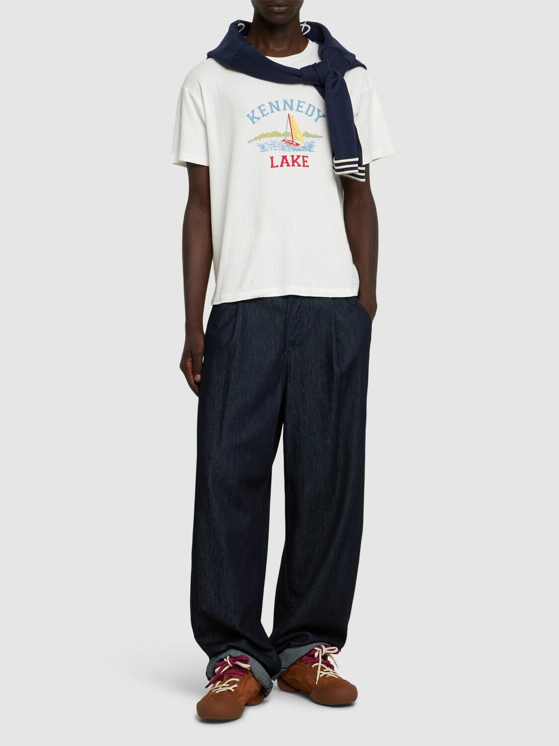 【Bode】 Kennedy Lake-printTシャツ Kennedy Lake-print T-shirt in white - Bode | Mytheresa