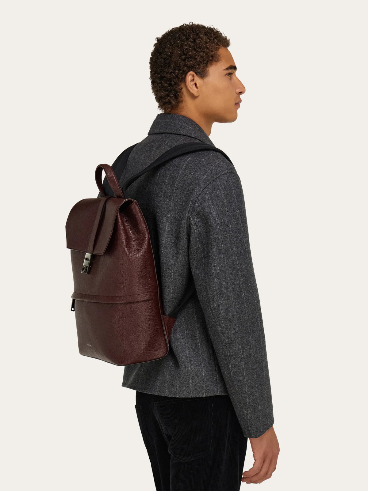 Ferragamo Mens Hug buckle backpack in Red