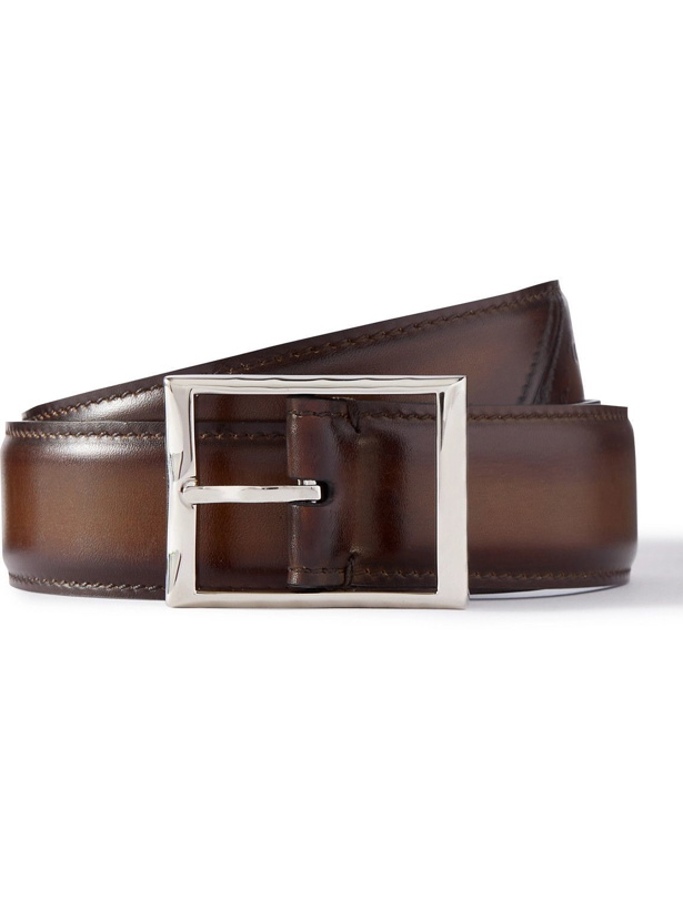 Photo: Berluti - 3.5cm Reversible Scritto Venezia Leather Belt - Brown