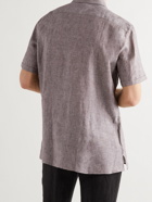 ERMENEGILDO ZEGNA - Button-Down Collar Linen Shirt - Brown - M