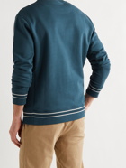 MR P. - Contrast-Tipped Loopback Organic Cotton-Jersey Sweatshirt - Blue