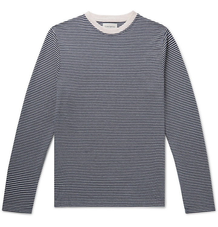 Photo: Oliver Spencer - Striped Organic Cotton-Jersey T-Shirt - Blue