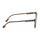 Burberry Beige Vintage Check Rectangular Frame Sunglasses