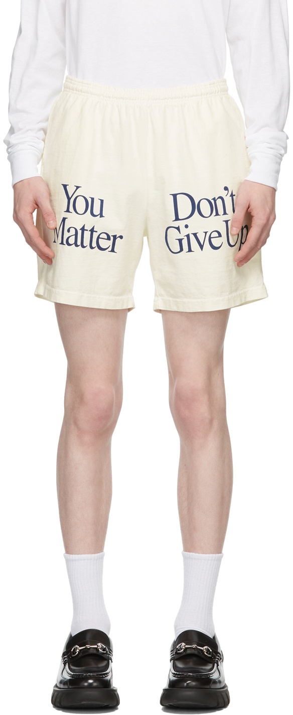 Photo: Praying White 'Give Up' Shorts