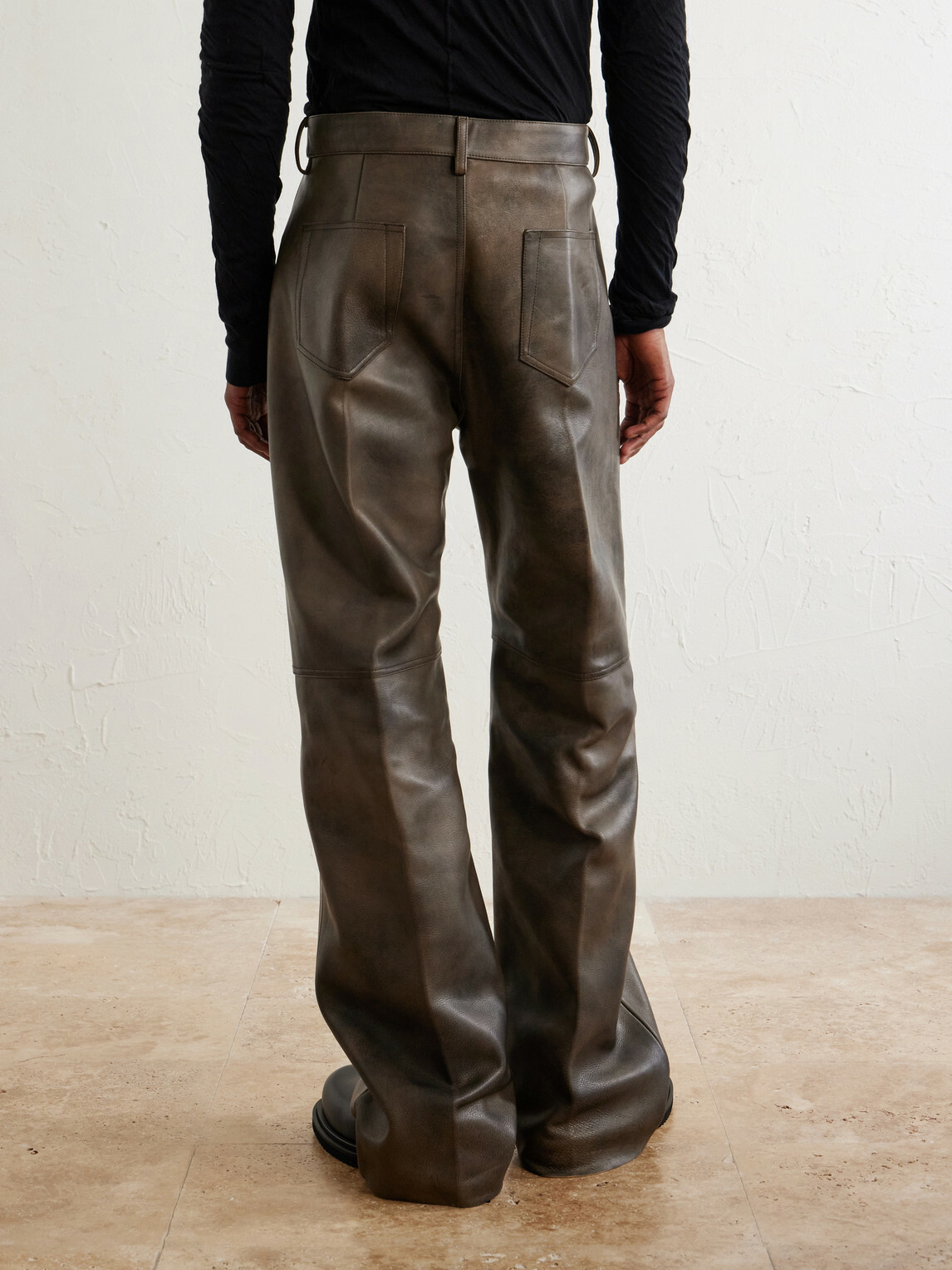 Rick Owens - Geth Wide-Leg Leather Trousers - Brown