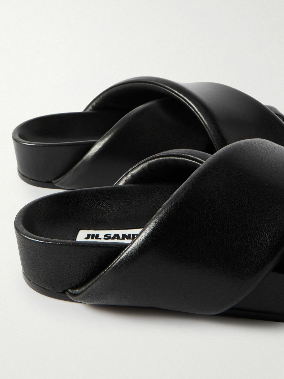 Jil Sander Black Leather Slippers