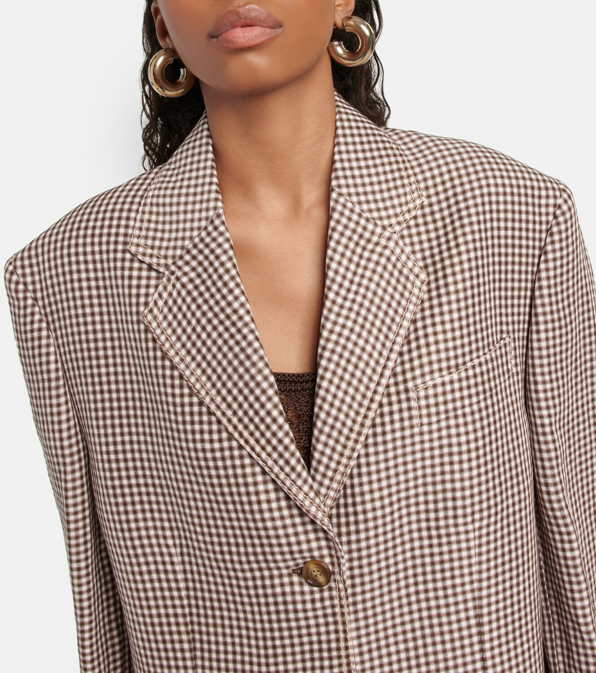 Acne Studios - Gingham linen-blend blazer Acne Studios