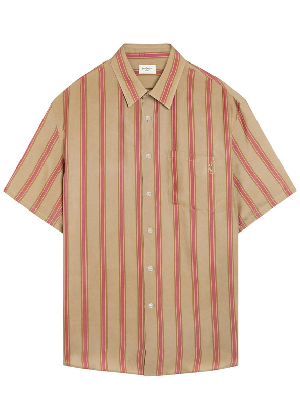 Photo: Saint Laurent Striped Satin-twill Shirt Multicoloured 1