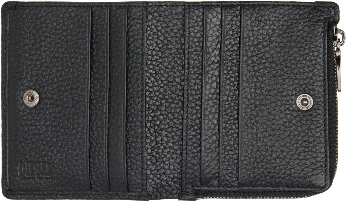 Diesel Black Bi-Fold Zip Wallet