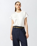 Pinko Satin Blouse With Cap Sleeves Snow White