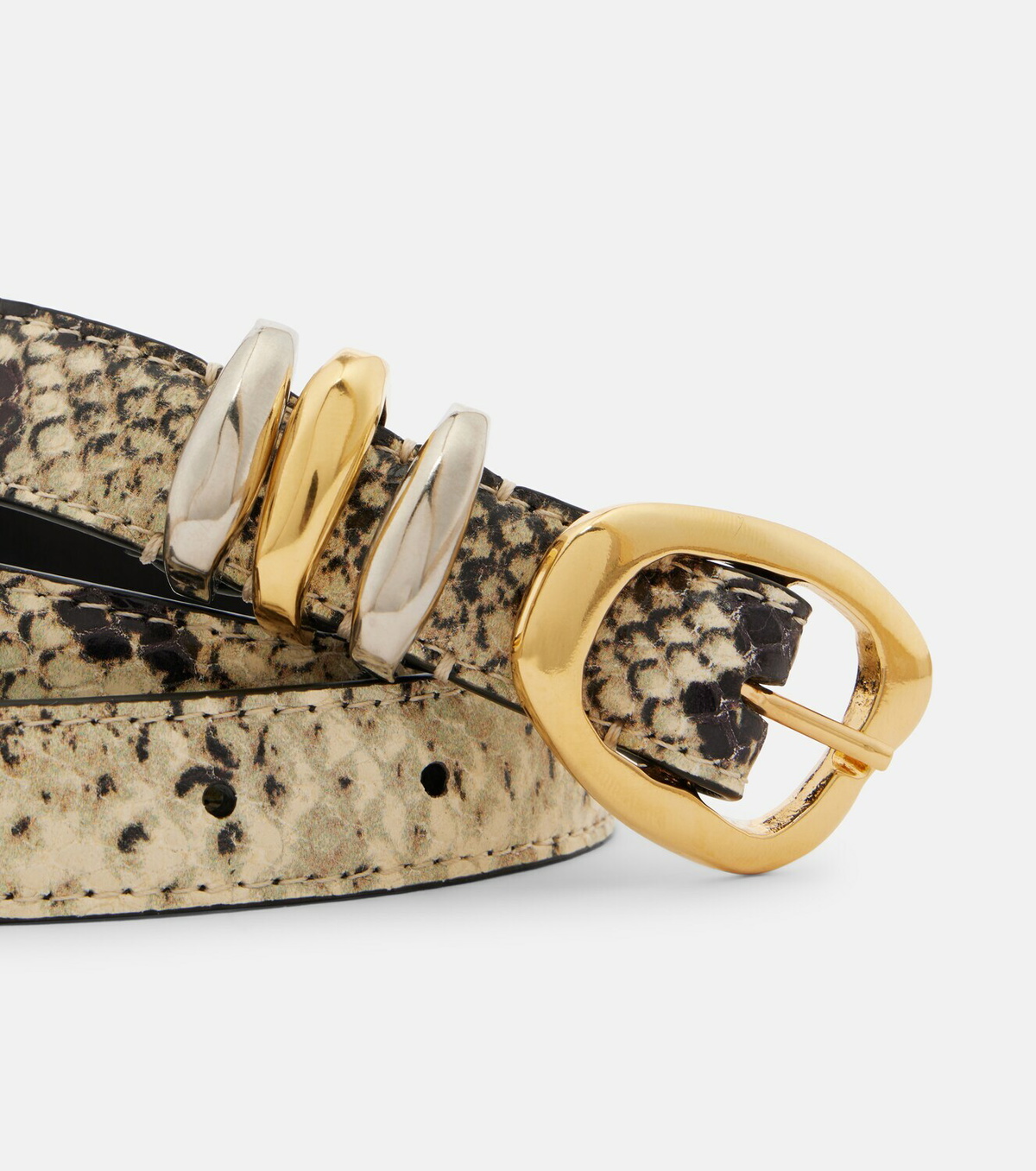 Amanu Tugela snake-effect leather belt