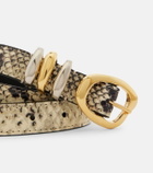 Amanu Tugela snake-effect leather belt