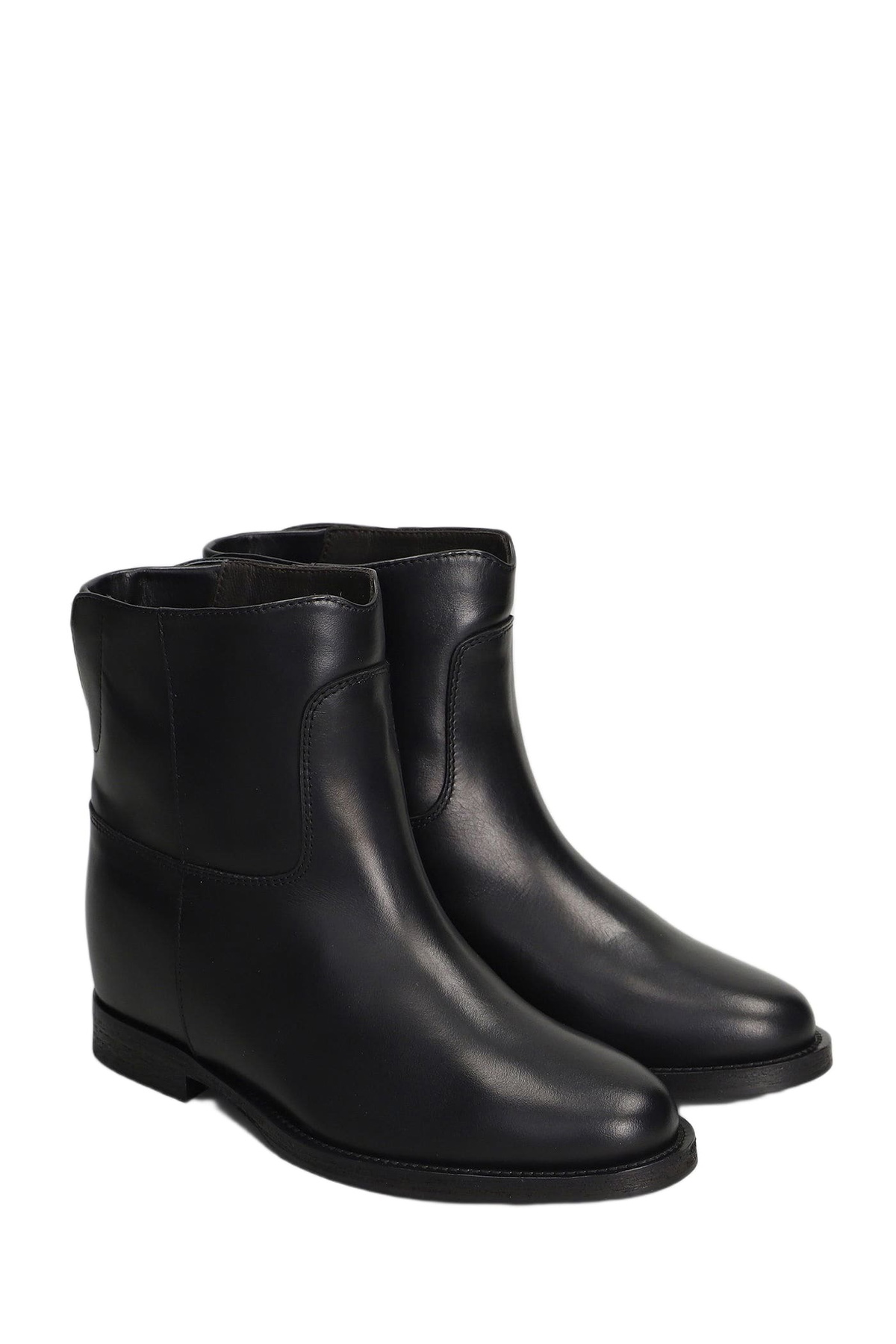 Via Roma 15 Ankle Boots Inside Wedge In Black Leather