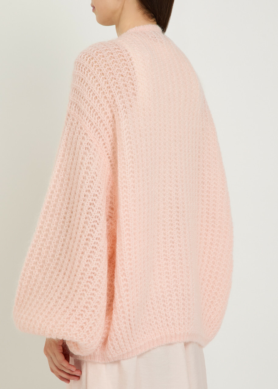 Toteme Puffed Mohair-blend Cardigan Light Pink