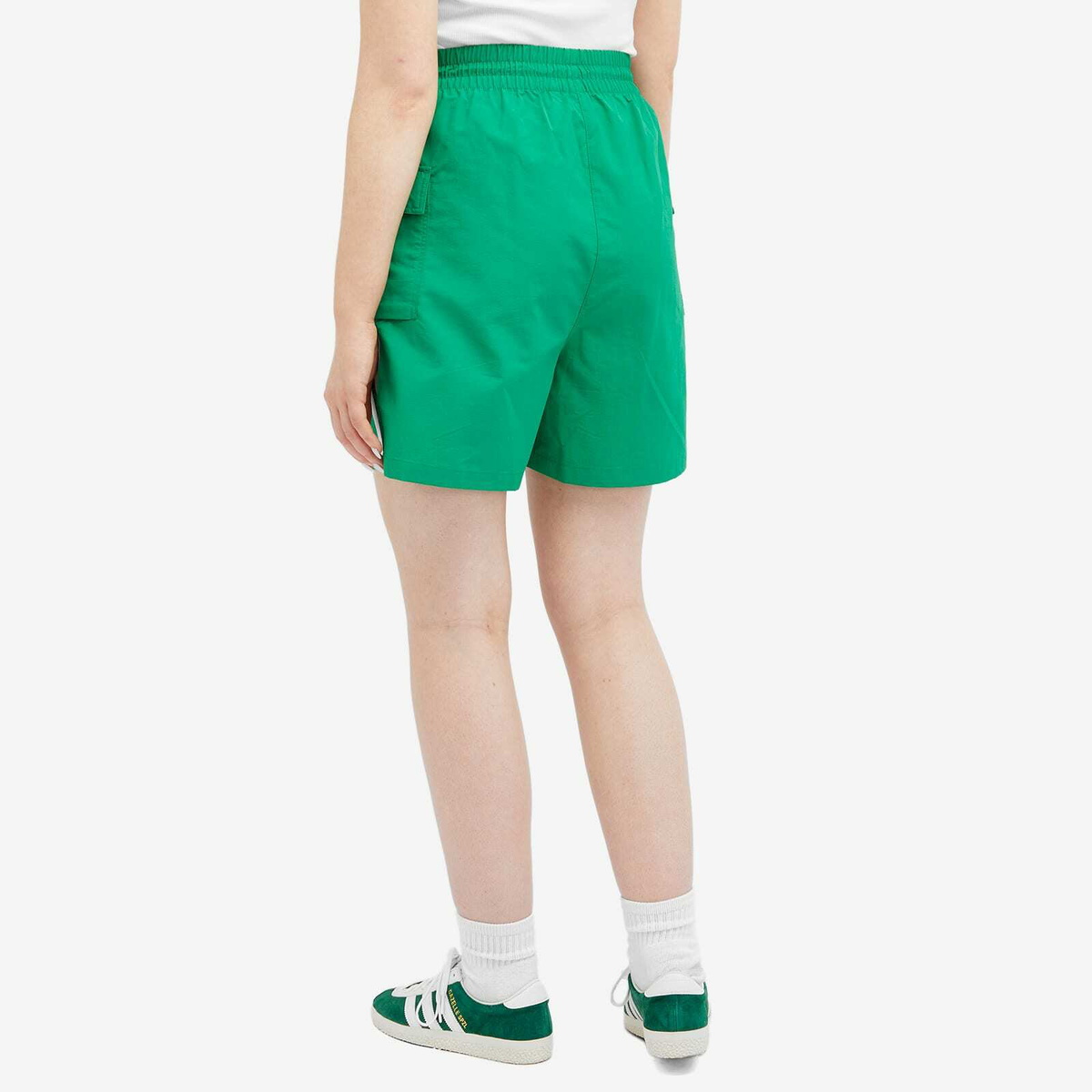 Adidas Women's 3 Stripe Cargo Shorts in Green adidas
