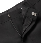 Lanvin - Black Glittered Grosgrain-Trimmed Wool and Mohair-Blend Tuxedo Trousers - Men - Black