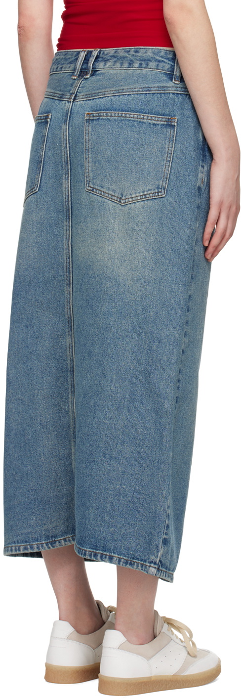 WYNN HAMLYN Indigo Washed Denim Maxi Skirt