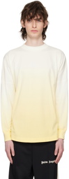 Palm Angels White & Yellow Gradient Long Sleeve T-Shirt