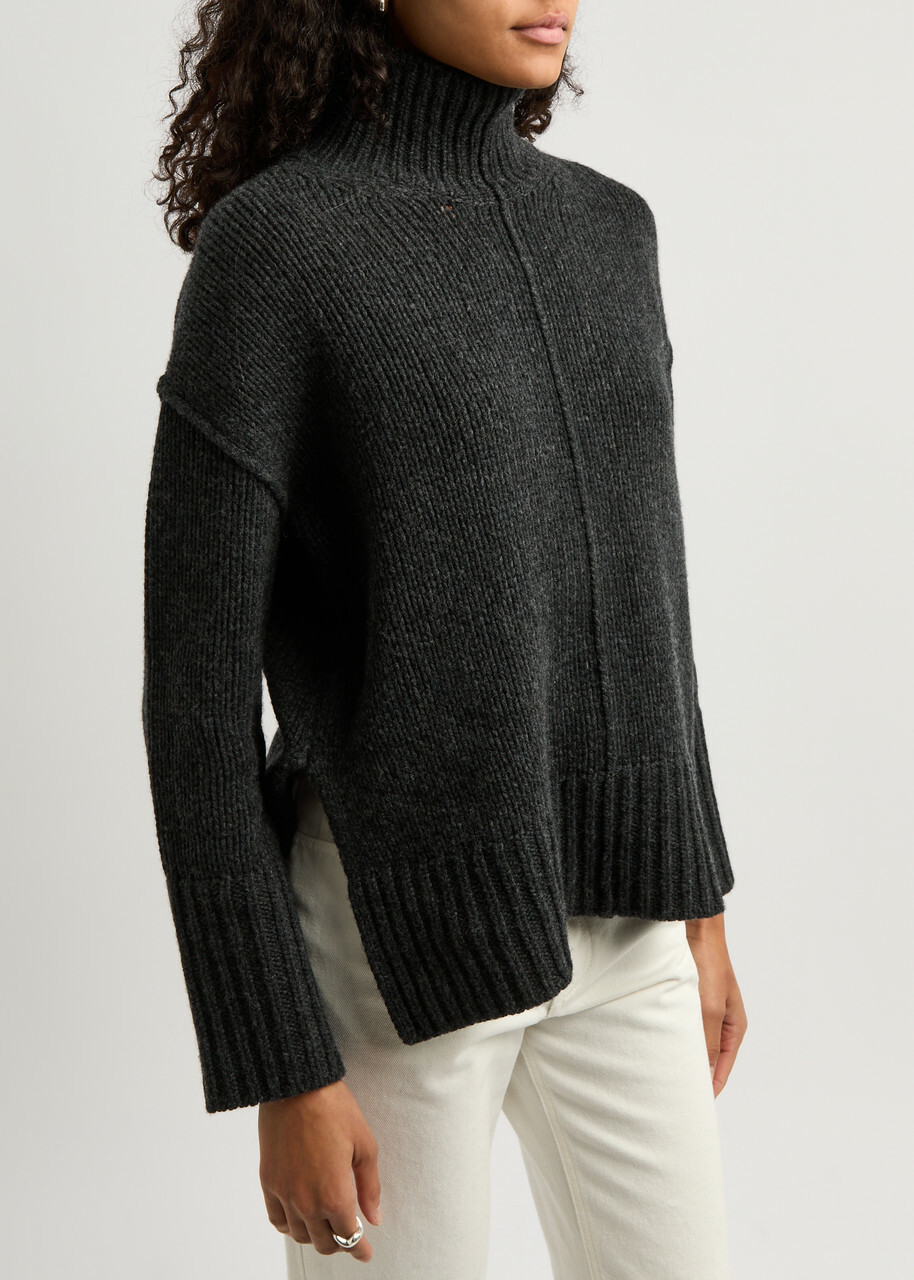 Forte_forte Turtleneck Wool Jumper Anthracite