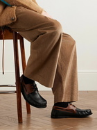 LOEWE - Campo Colour-Block Leather Boat Shoes - Brown
