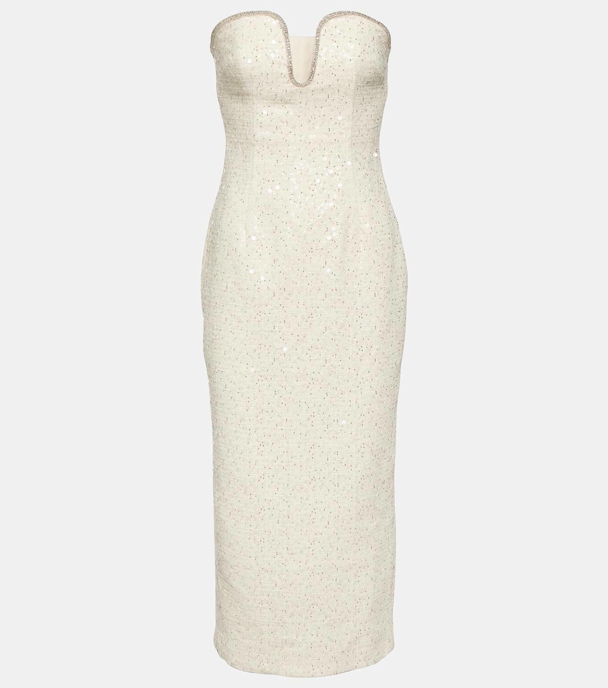 self portrait midi dresses Self-portrait Midi Dress With Peplum and beading