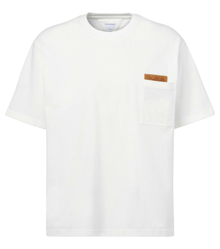 Photo: Bottega Veneta Suede-trimmed cotton jersey T-shirt