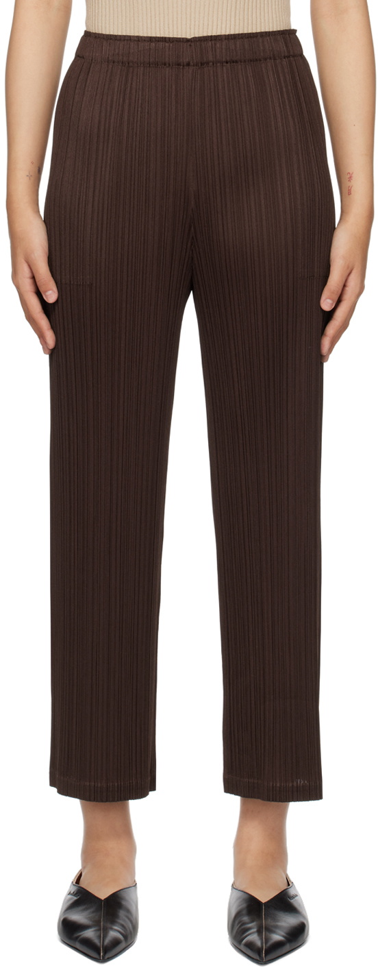 Pleats Please Issey Miyake Brown Forward 2 Trousers Pleats Please