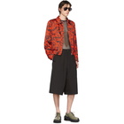 Dries Van Noten Red and Black Viscose Villiam Jacket