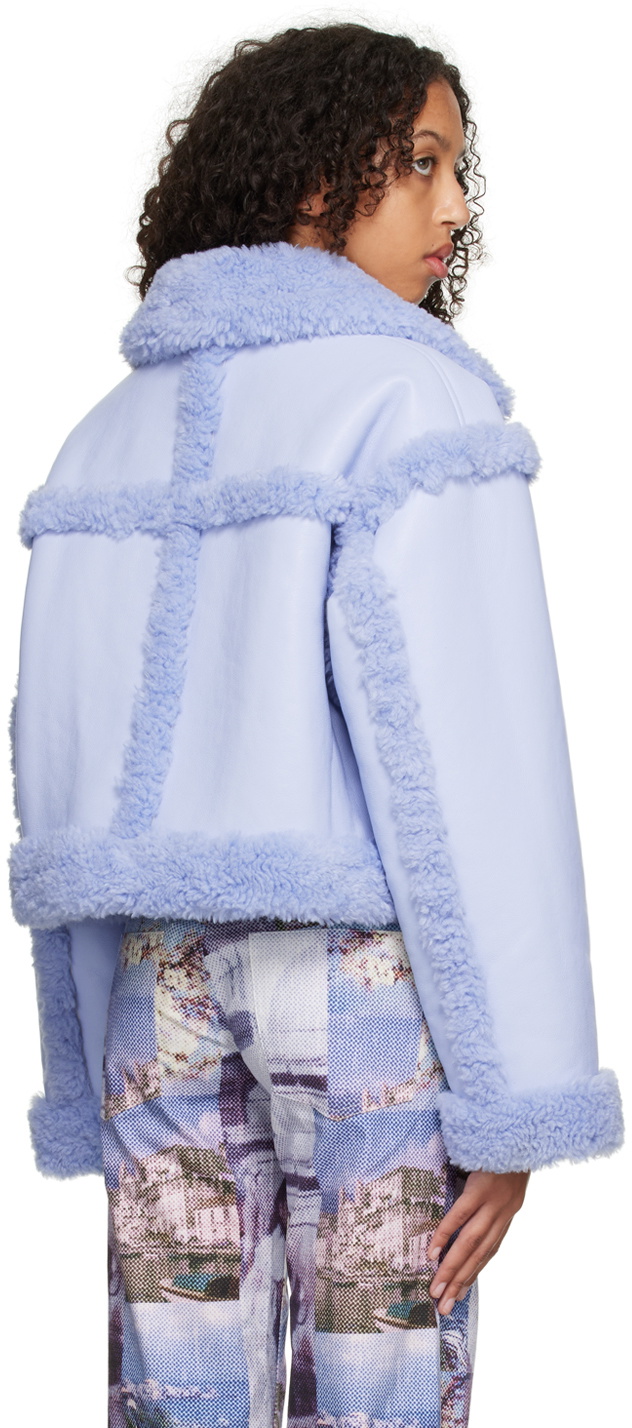 Stand Studio SSENSE Exclusive Blue Kristy Faux-Shearling Jacket