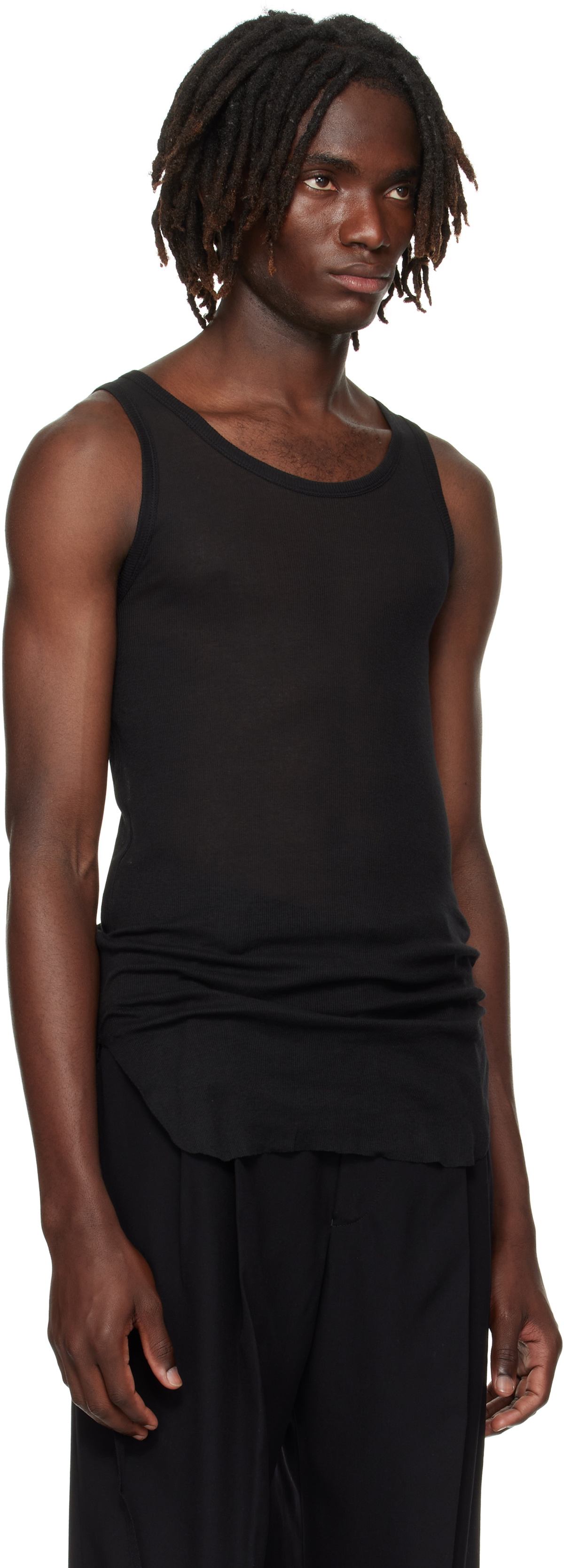 Ann Demeulemeester Black Boris Ruched Tank Top