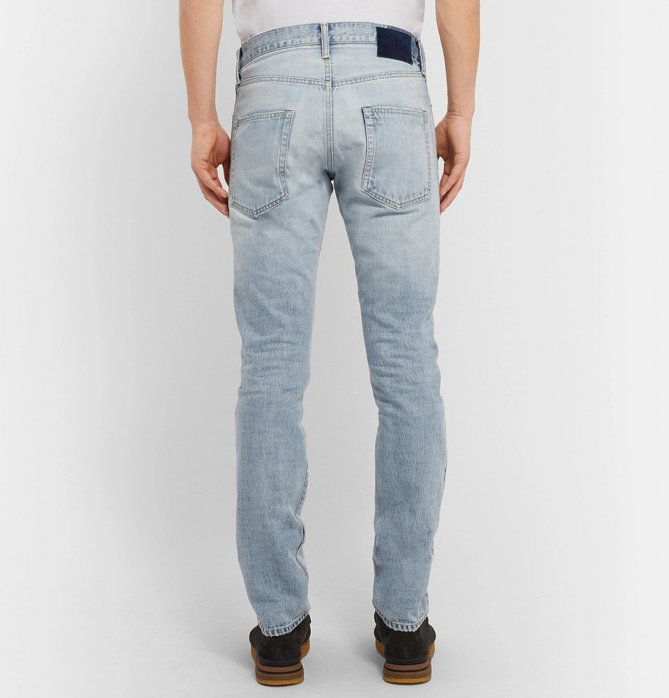 Slim Fit Distressed Light Wash Jeans