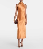 Galvan Sienna halterneck satin midi dress