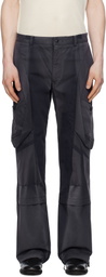 JiyongKim Blue Sun-Bleached Draped Pocket Trousers