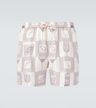 Loro Piana Bay printed silk twill shorts