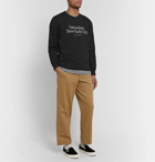 Saturdays NYC - Bowery Logo-Embroidered Loopback Cotton-Jersey Sweatshirt - Black