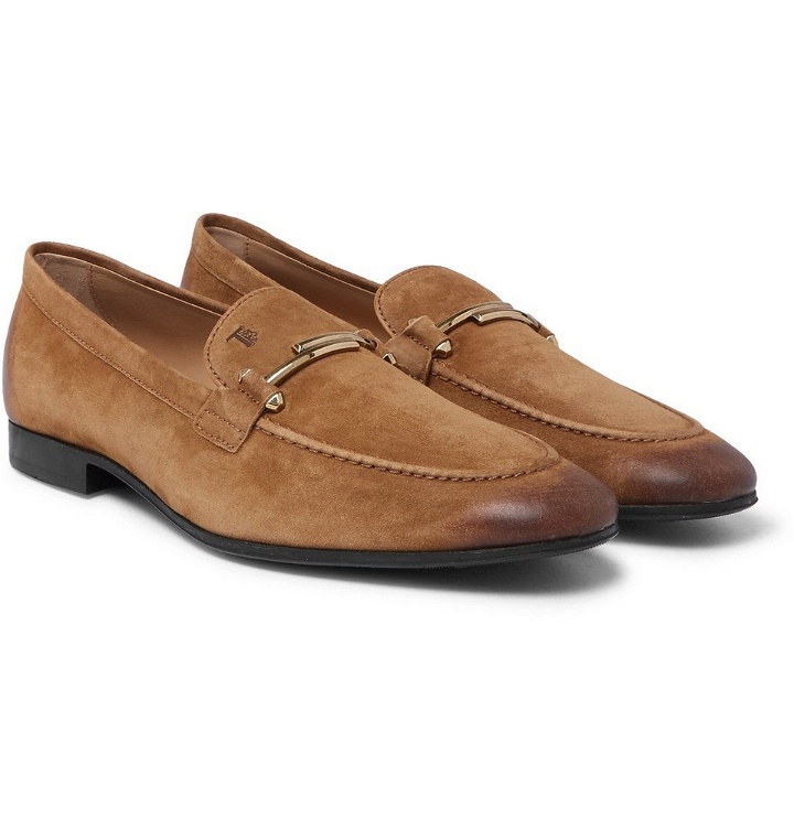 Photo: Tod's - Burnished-Suede Loafers - Men - Light brown