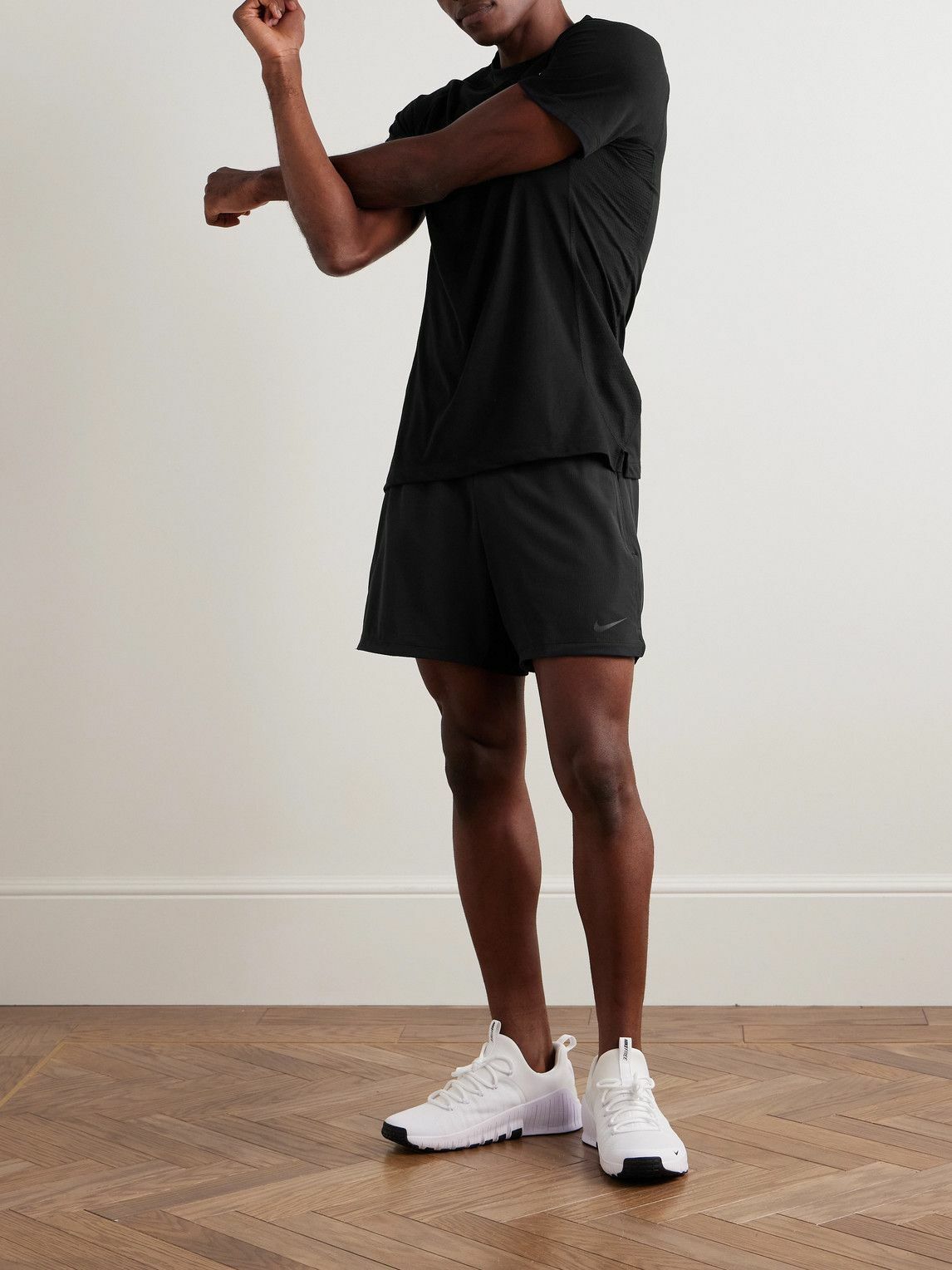 Nike Training - Flex Rep 4.0 Straight-Leg Mesh-Trimmed Dri-FIT Stretch-Ripstop Shorts - Black