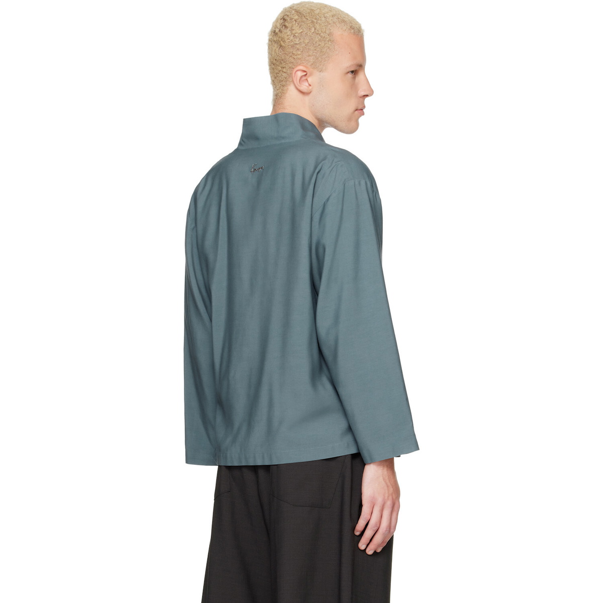 Kenzo Navy Kenzo Paris Viscose & Wool Kimono Jacket