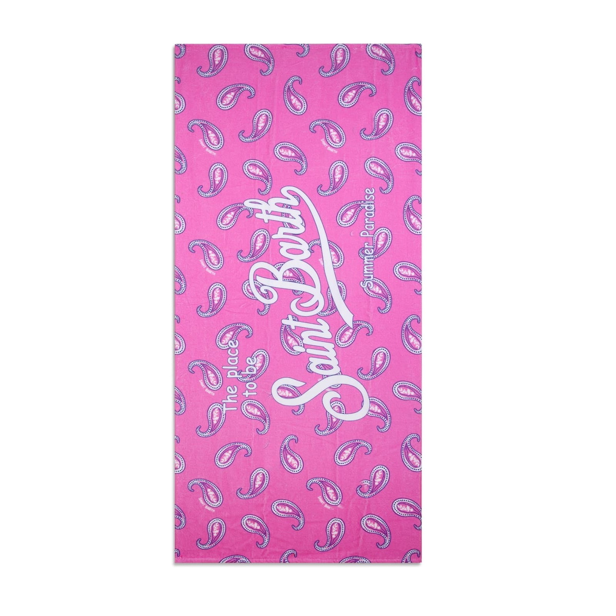 MC2 Saint Barth Soft Terry Beach Towel With Pink Paisley Print