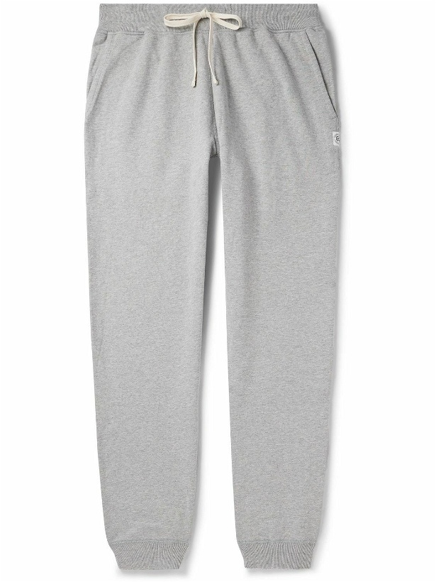 Photo: Reigning Champ - Slim-Fit Straight-Leg Logo-Embroidered Cotton-Jersey Sweatpants - Gray