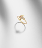 Yvonne Léon Petit Poisson 18kt gold ring with diamonds and rubies