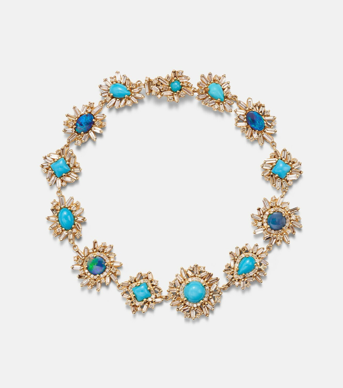 Suzanne Kalan 18kt yellow gold (750/1000) bracelet with gemstones